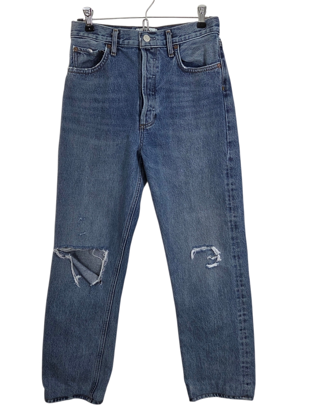 Agolde 90s Pinch Waist Jeans in Lineup Distressed Destroyed Boho Size 27